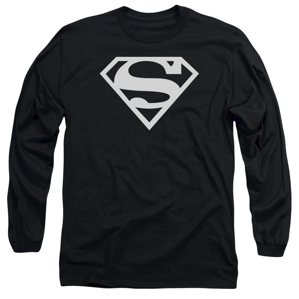 Superman Logo Mens Long Sleeve Shirt Black Officially Licensed