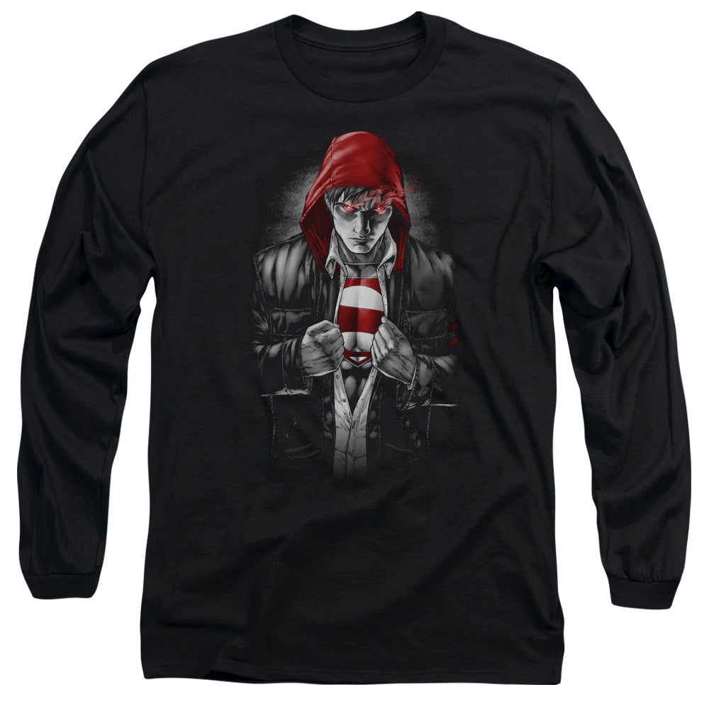 Superman Earth One Mens Long Sleeve Shirt Black Officially Licensed
