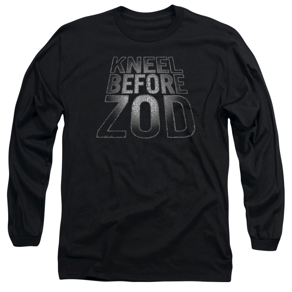 Superman Before Zod Mens Long Sleeve Shirt Black Officially Licensed