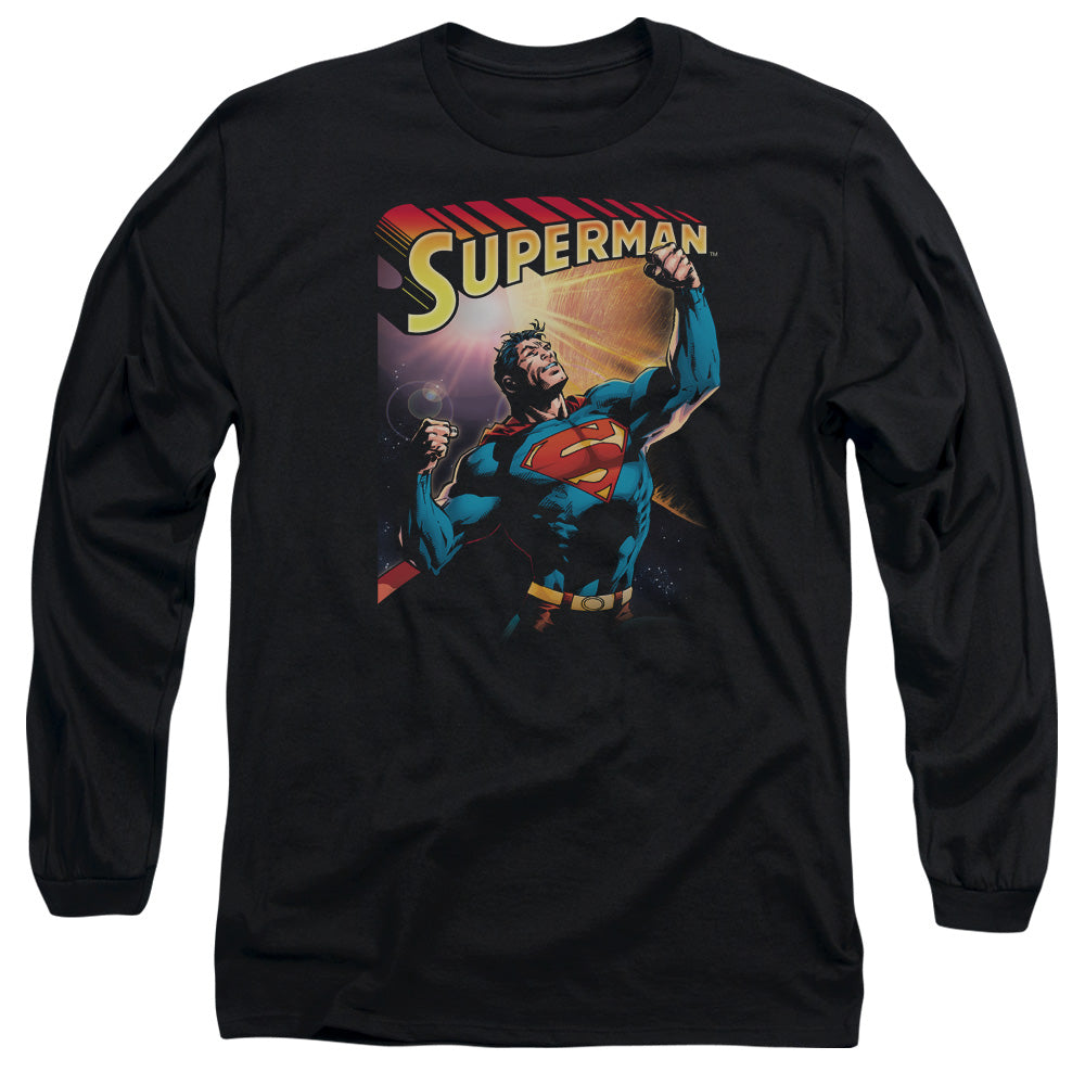 Superman Victory Mens Long Sleeve Shirt Black Officially Licensed