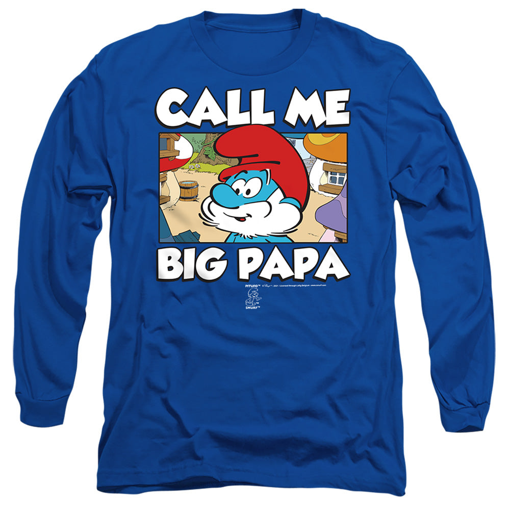 Smurfs Call Me Big Papa Mens Long Sleeve Shirt Royal Officially Licensed