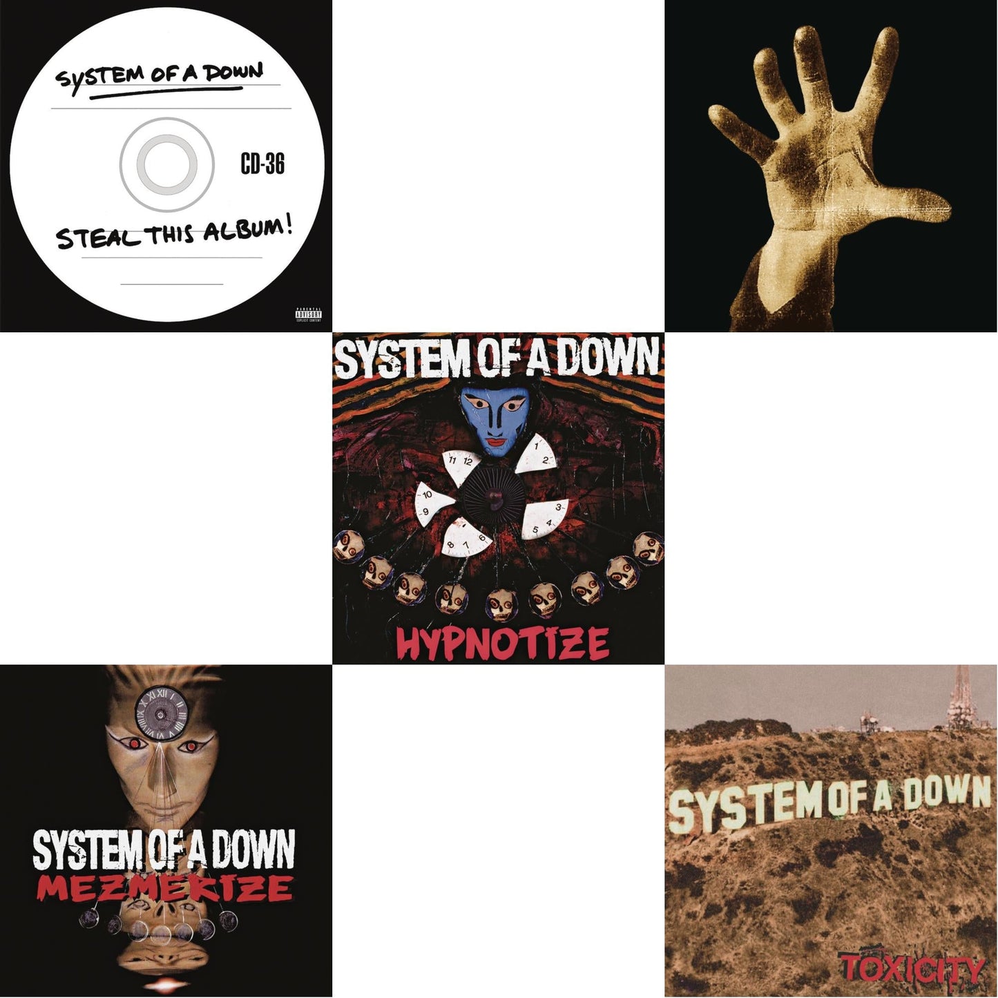 System Of A Down - Steal This Album! (2LP/140G) & Mezmerize (140G) & Hypnotize (140G) & System Of A Down (140G) & Toxicity (140G)