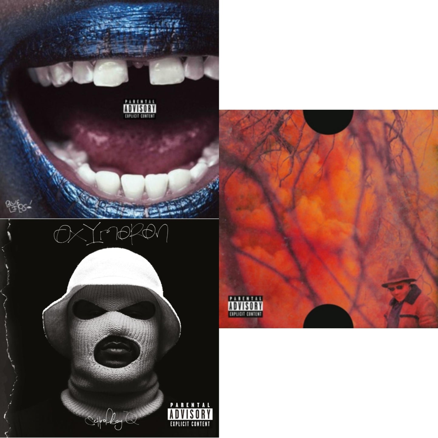 Schoolboy Q - Blue Lips (X) (Translucent Blue Vinyl/2LP) & Oxymoron & Blank Face LP (Ex)