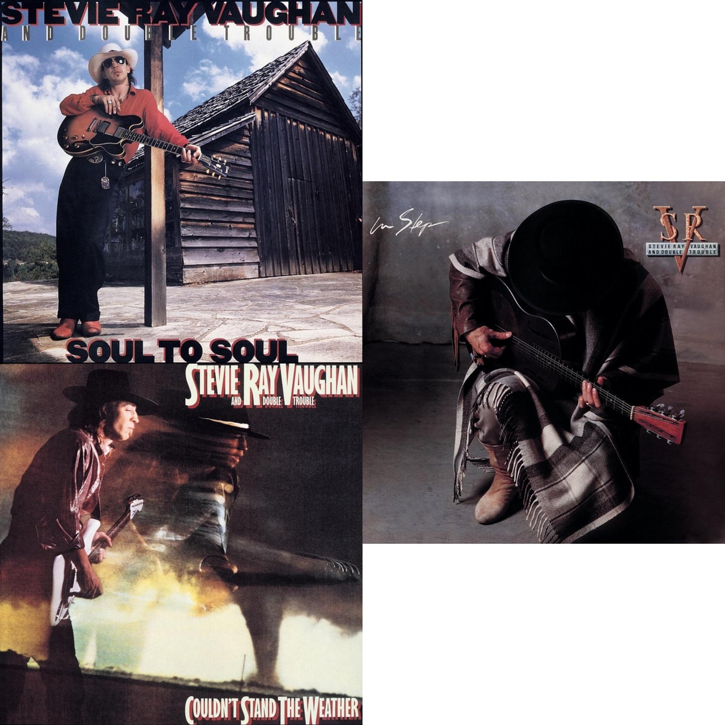 Stevie Ray & Double Trouble Vaughan - Soul To Soul & Couldn't Stand The Weather & In Step - CD Bundle