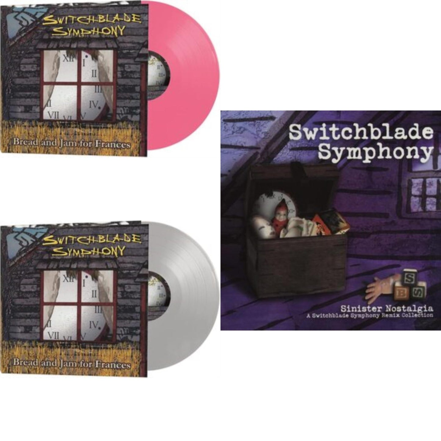 Switchblade Symphony - Bread And Jam For Frances (Silver LP Vinyl) & Bread & Jam For Frances (Pink LP Vinyl) & Sinister Nostalgia (Purple LP Vinyl)