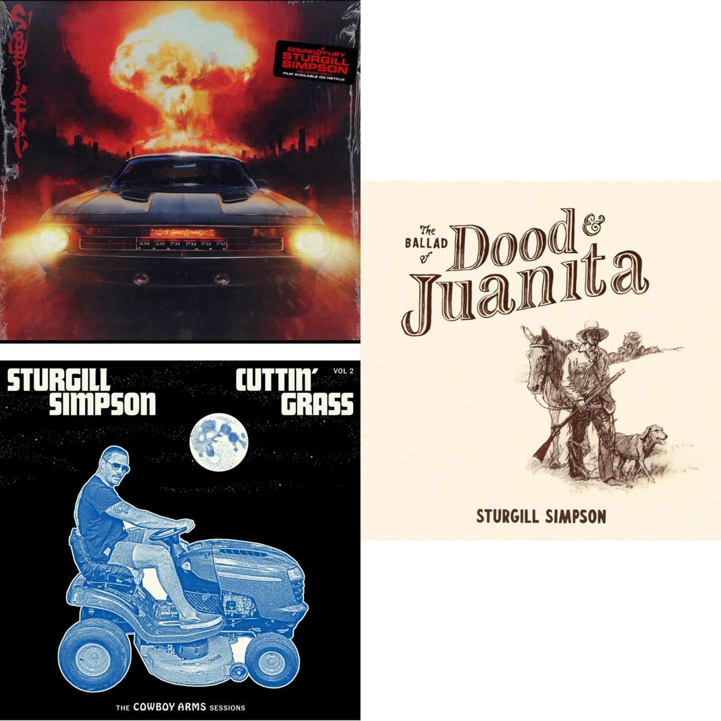 Sturgill Simpson - Sound & Fury & Cuttin' Grass - Vol. 2 (Cowboy Arms Sessions) & Ballad Of Dood & Juanita - LP Vinyl Bundle