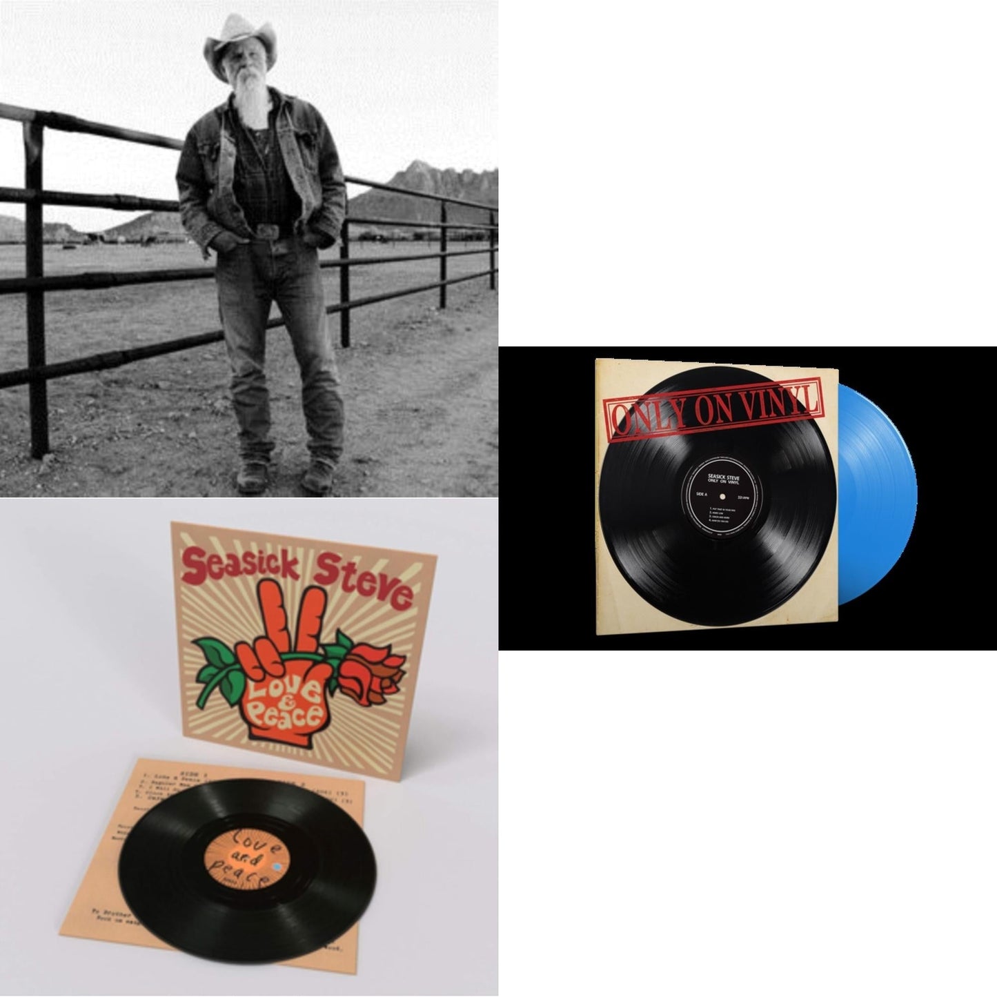 Seasick Steve - Love & Peace & Keepin The Horse Between Me & The Ground & Only On LP Vinyl (Blue LP Vinyl) (Ams Exclusive)