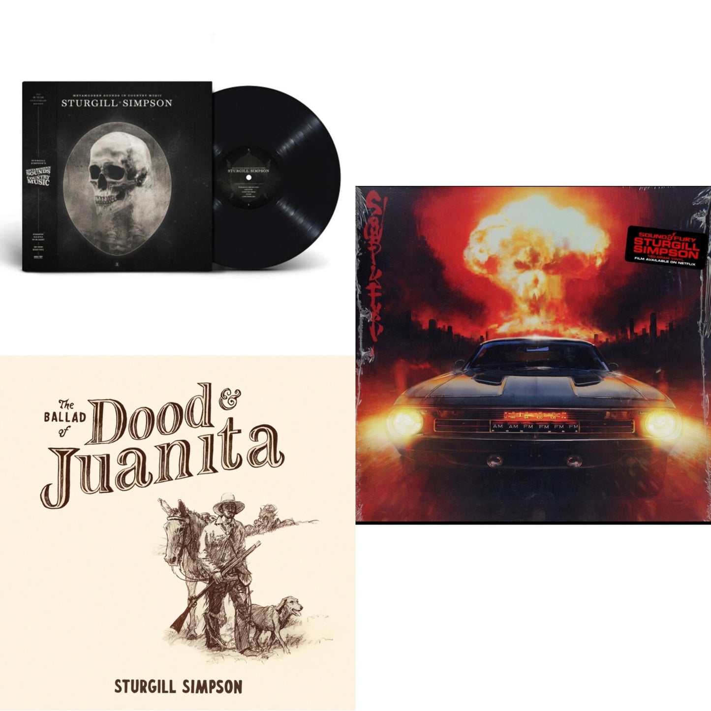 Sturgill Simpson - Sound & Fury & Metamodern Sounds In Country Music 10 Year Anniversary Edition (180G) & Ballad Of Dood & Juanita - LP Vinyl Bundle