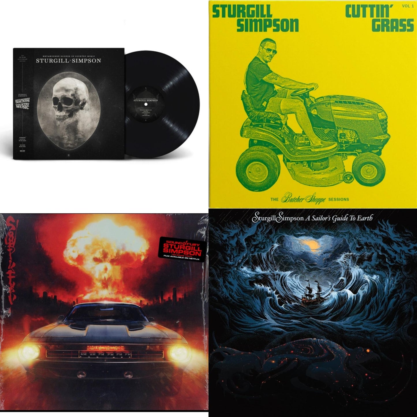 Sturgill Simpson - Sound & Fury & Sailor's Guide To Earth (Clear LP Vinyl) & Metamodern Sounds In Country Music 10 Year Anniversary Edition (180G) & Cuttin' Grass (2LP)