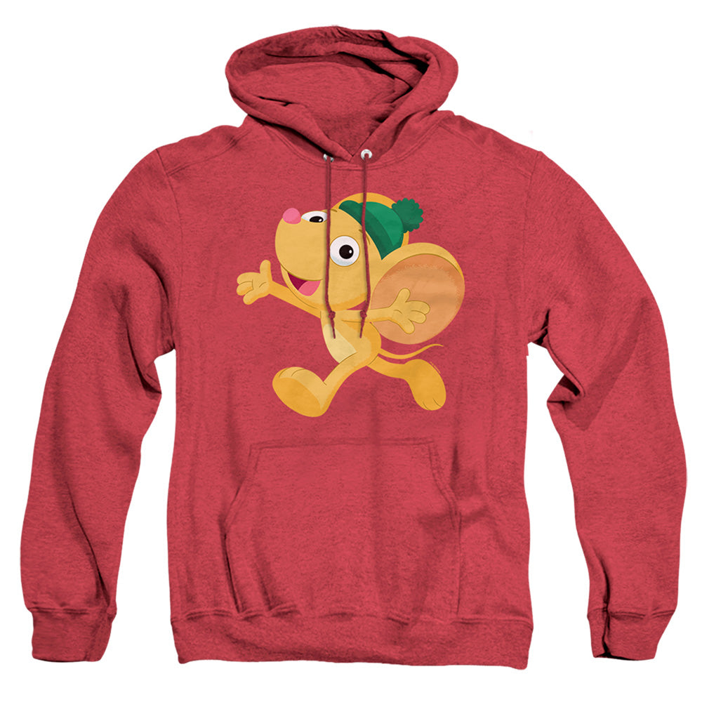 Sesame Street Furry Friend, Little Mouse Heather Mens Hoodie Red Officially Licensed
