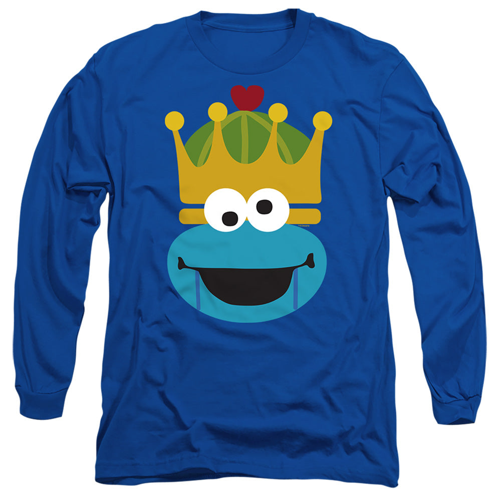 Sesame Street Christmas Nutcracker Cookie Monster Mens Long Sleeve Shirt Royal Blue Officially Licensed