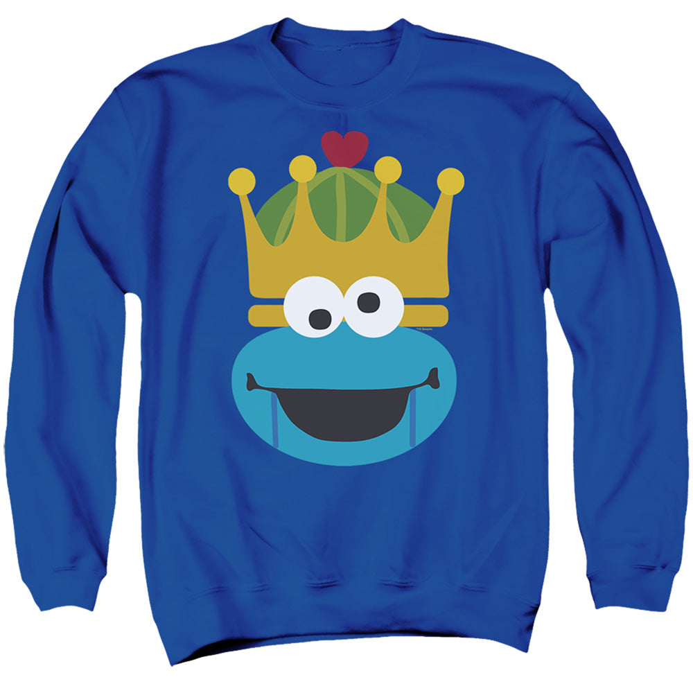 Sesame Street Christmas Nutcracker Cookie Monster Mens Crewneck Sweatshirt Royal Blue Officially Licensed