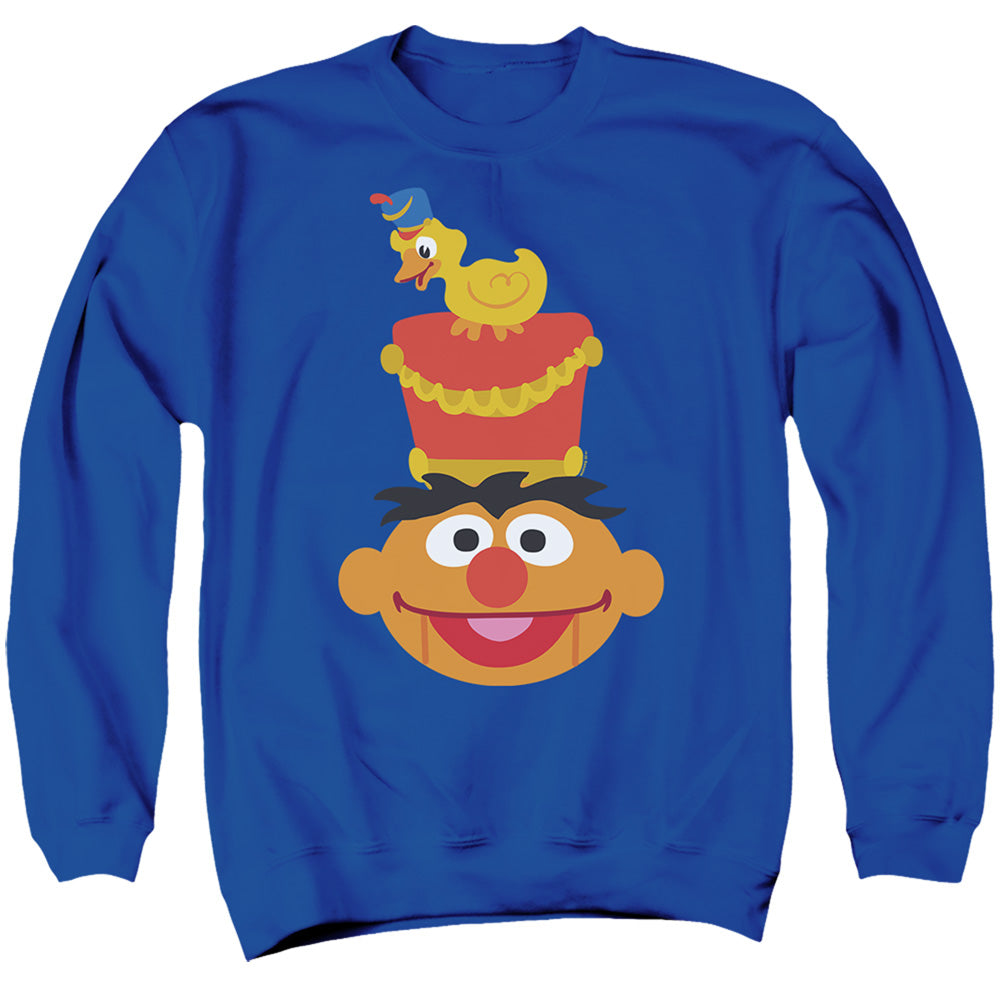Sesame Street Christmas Nutcracker Ernie Mens Crewneck Sweatshirt Royal Blue Officially Licensed