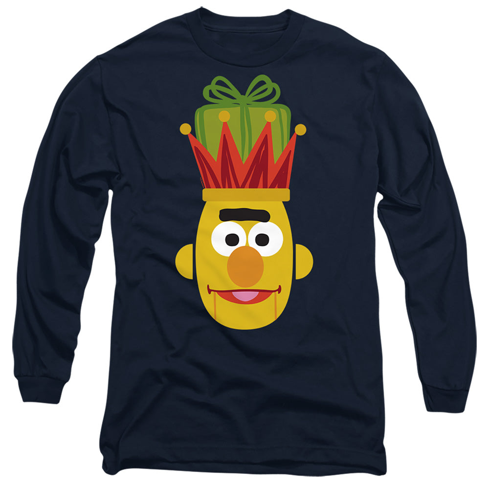 Sesame Street Christmas Nutcracker Bert Mens Long Sleeve Shirt Navy Officially Licensed