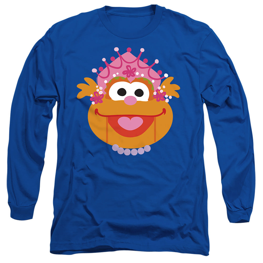Sesame Street Christmas Nutcracker Zoey Mens Long Sleeve Shirt Royal Blue Officially Licensed