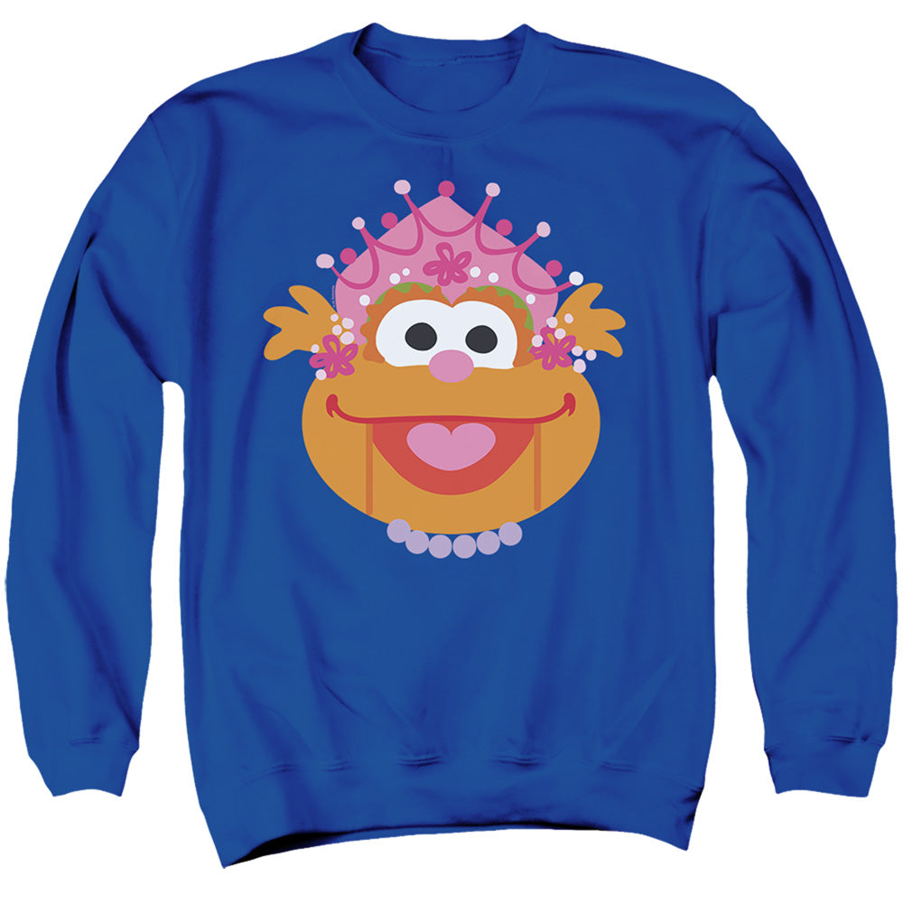Sesame Street Christmas Nutcracker Zoey Mens Crewneck Sweatshirt Royal Blue Officially Licensed