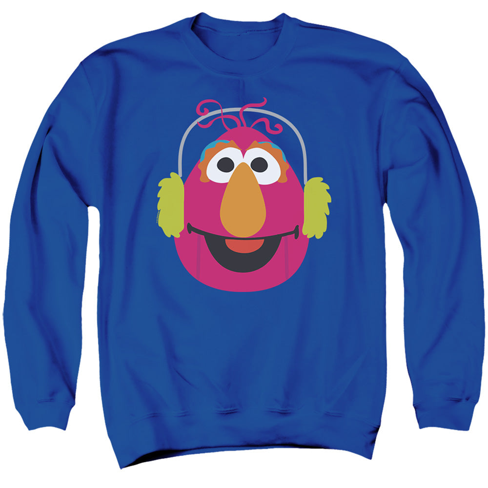 Sesame Street Christmas Nutcracker Telly Monster Mens Crewneck Sweatshirt Royal Blue Officially Licensed