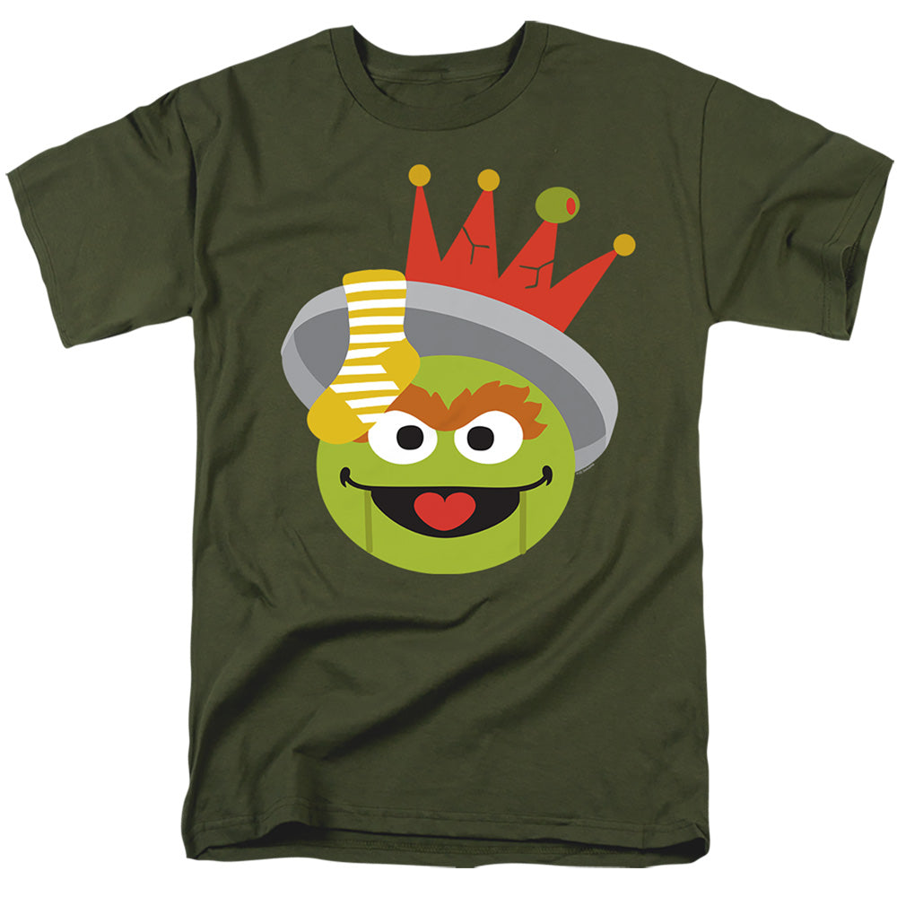 Sesame Street Christmas Nutcracker Oscar The Grouch Mens T Shirt Kelly Green Officially Licensed