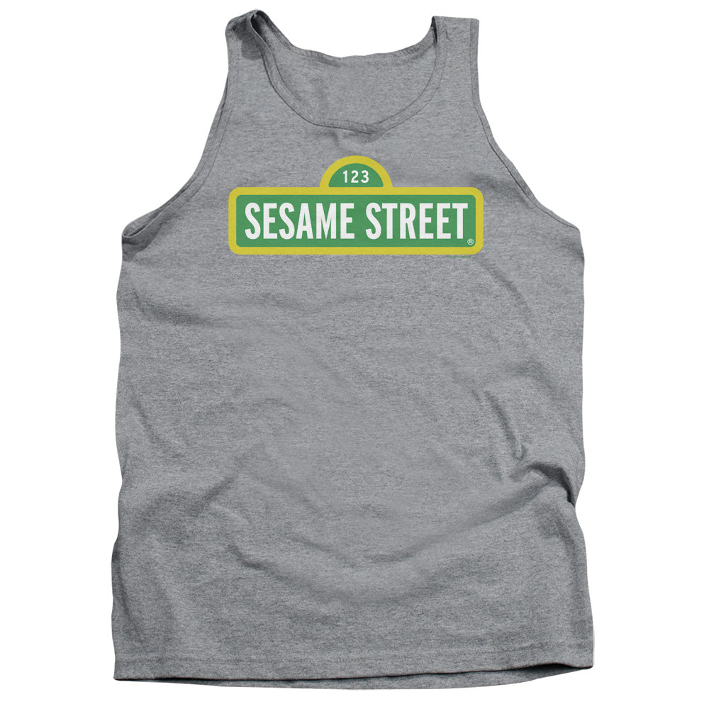 Sesame Street Logo Mens Tank Top Shirt Athletic Heather Officially Licensed