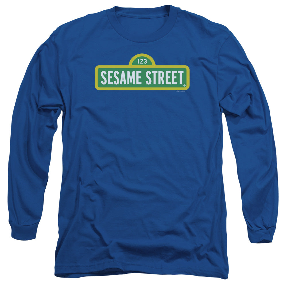 Sesame Street Logo Mens Long Sleeve Shirt Royal Officially Licensed