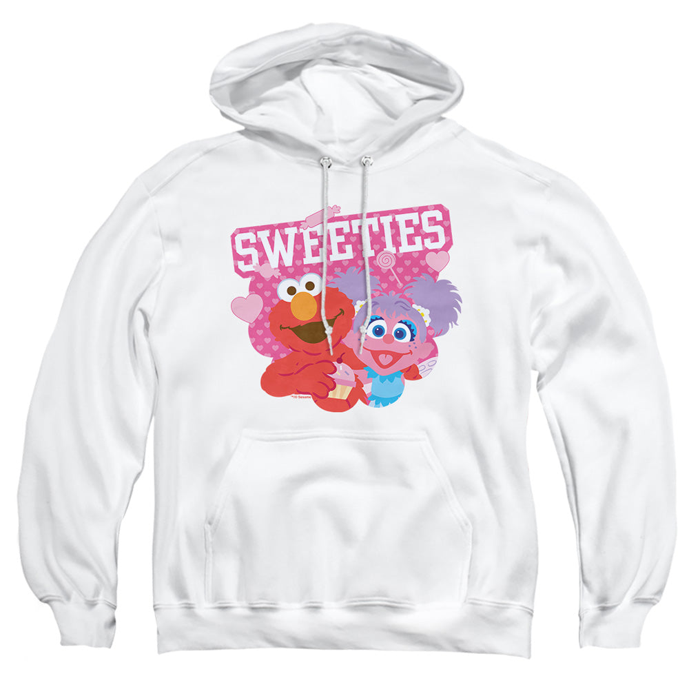 Sesame Street Valentine'S Day Sweeties Elmo And Abby Mens Hoodie White Officially Licensed