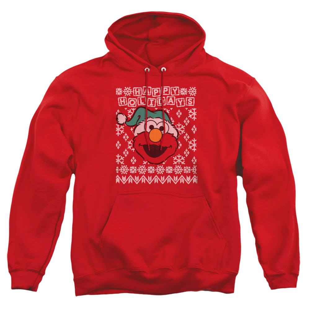 Sesame Street Elmo Ugly Christmas Mens Hoodie Red Officially Licensed