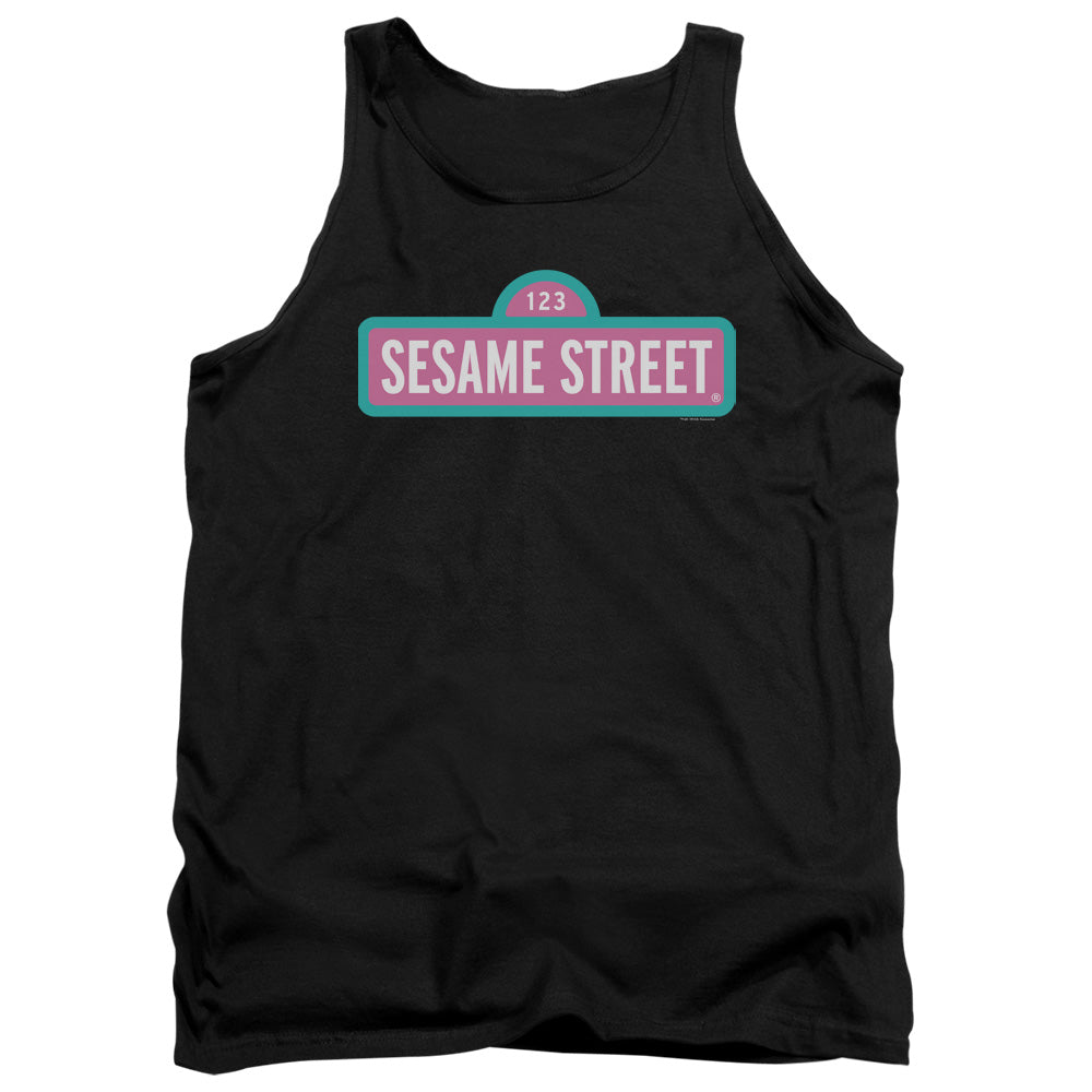 Sesame Street Alt Logo Mens Tank Top Shirt Black Officially Licensed