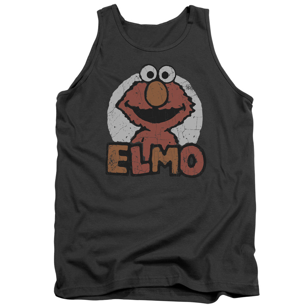 Sesame Street Elmo Name Mens Tank Top Shirt Charcoal Officially Licensed