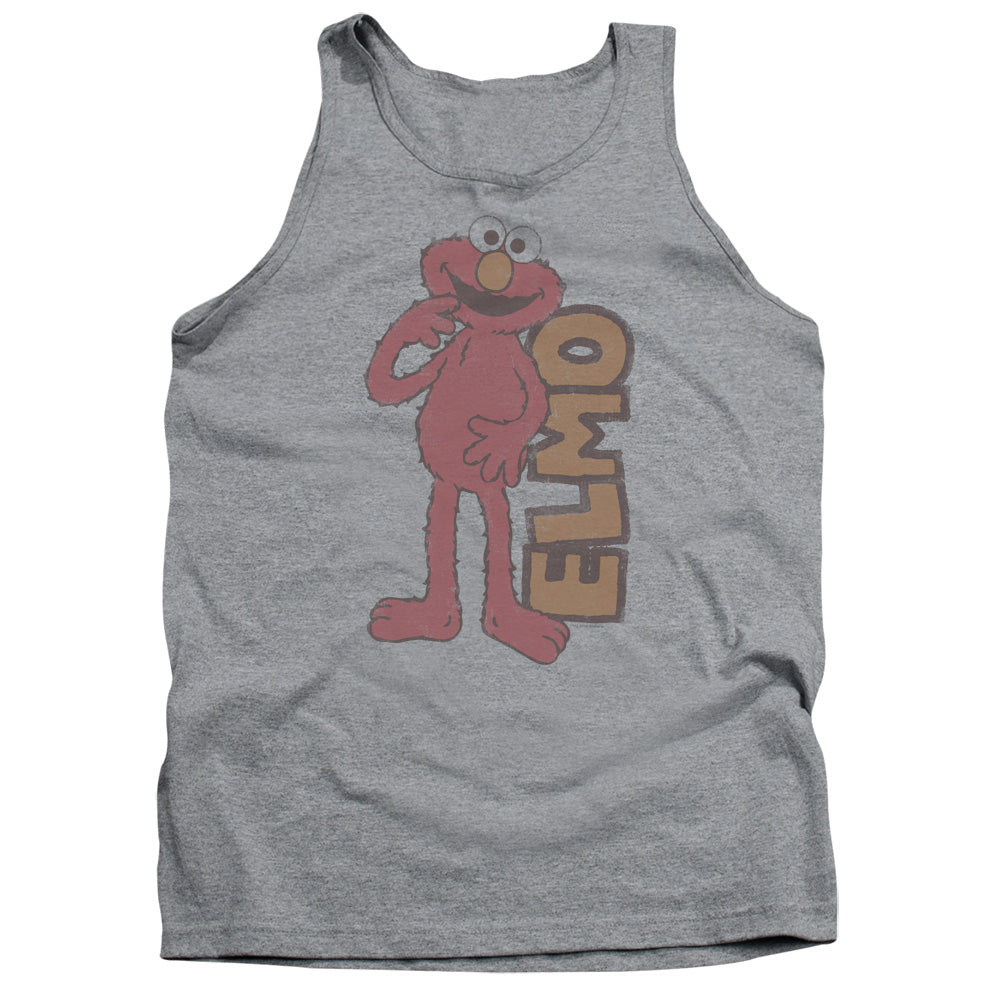Sesame Street Vintage Elmo Mens Tank Top Shirt Athletic Heather Officially Licensed