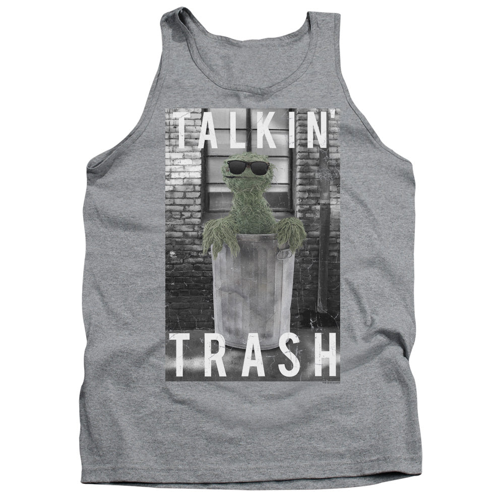 Sesame Street Talkin Trash Mens Tank Top Shirt Athletic Heather Officially Licensed