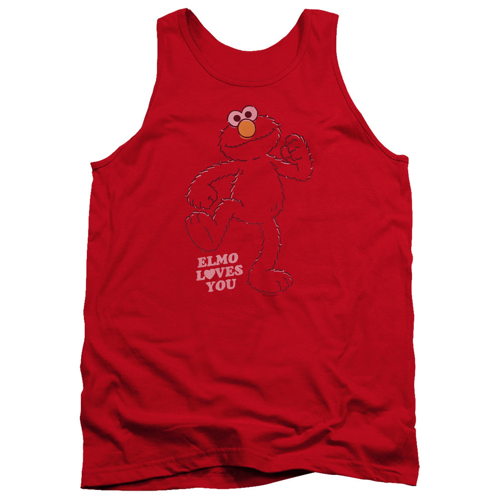Sesame Street Elmo Loves You Mens Tank Top Shirt Red Officially Licensed
