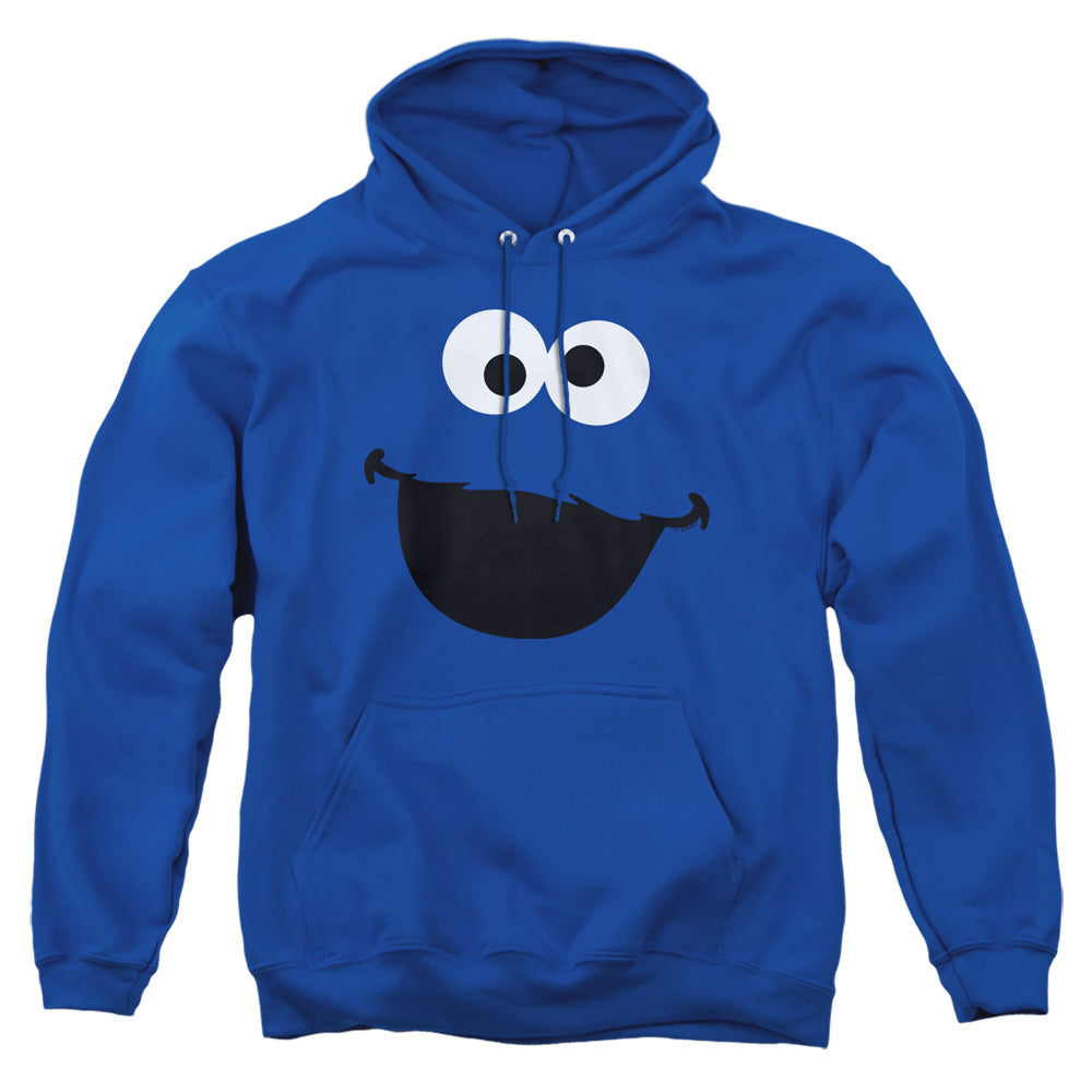Sesame Street Cookie Monster Face Mens Hoodie Royal Officially Licensed