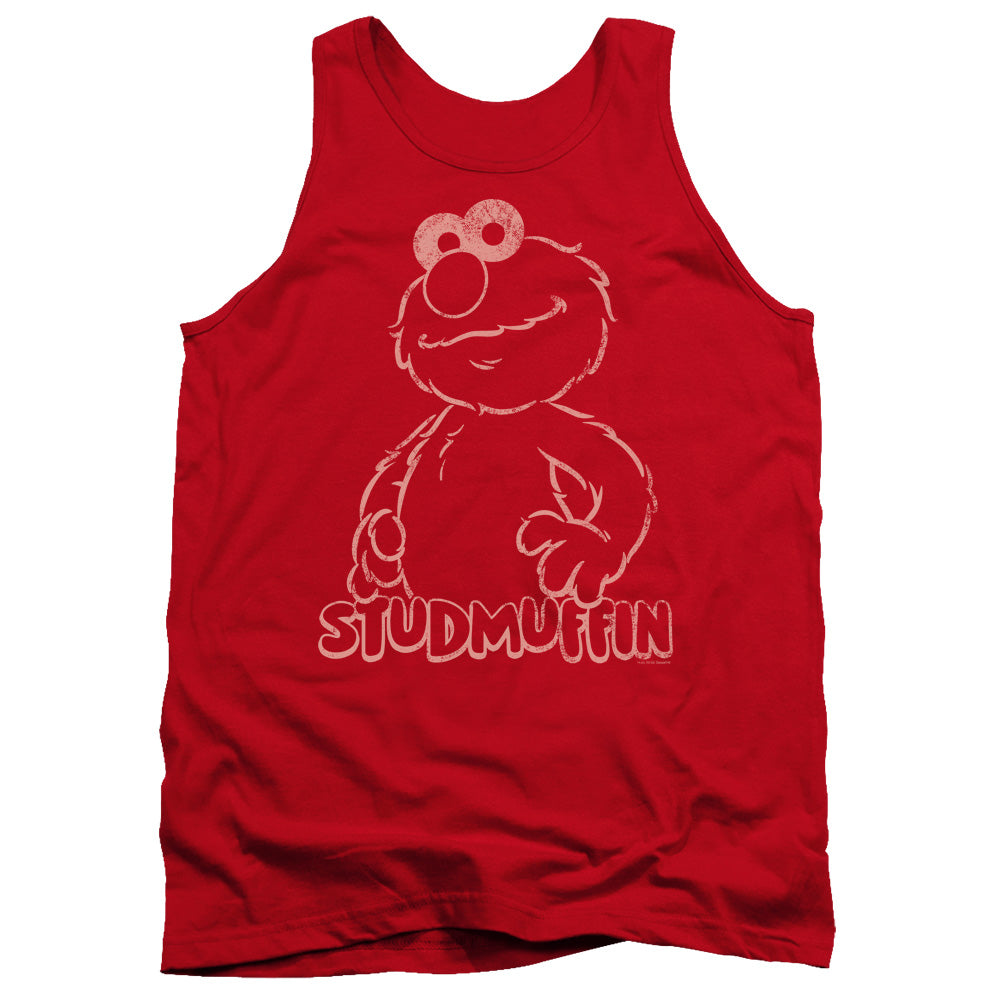 Sesame Street Studmuffin Mens Tank Top Shirt Red Officially Licensed