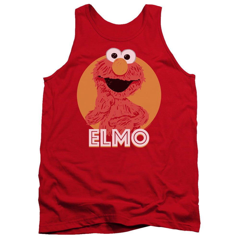 Sesame Street Elmo Scribble Mens Tank Top Shirt Red Officially Licensed