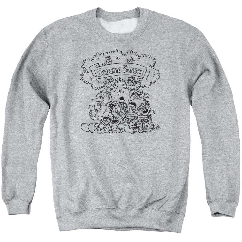 Sesame Street Simple Street Mens Crewneck Sweatshirt Athletic Heather Officially Licensed