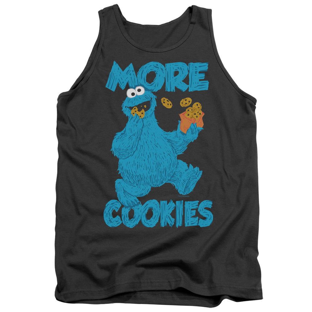 Sesame Street More Cookies Mens Tank Top Shirt Charcoal Officially Licensed
