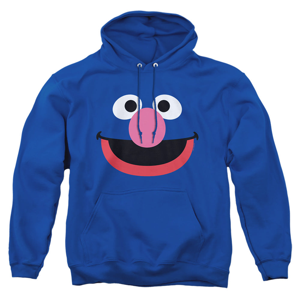 Sesame Street Grover Face Mens Hoodie Royal Officially Licensed