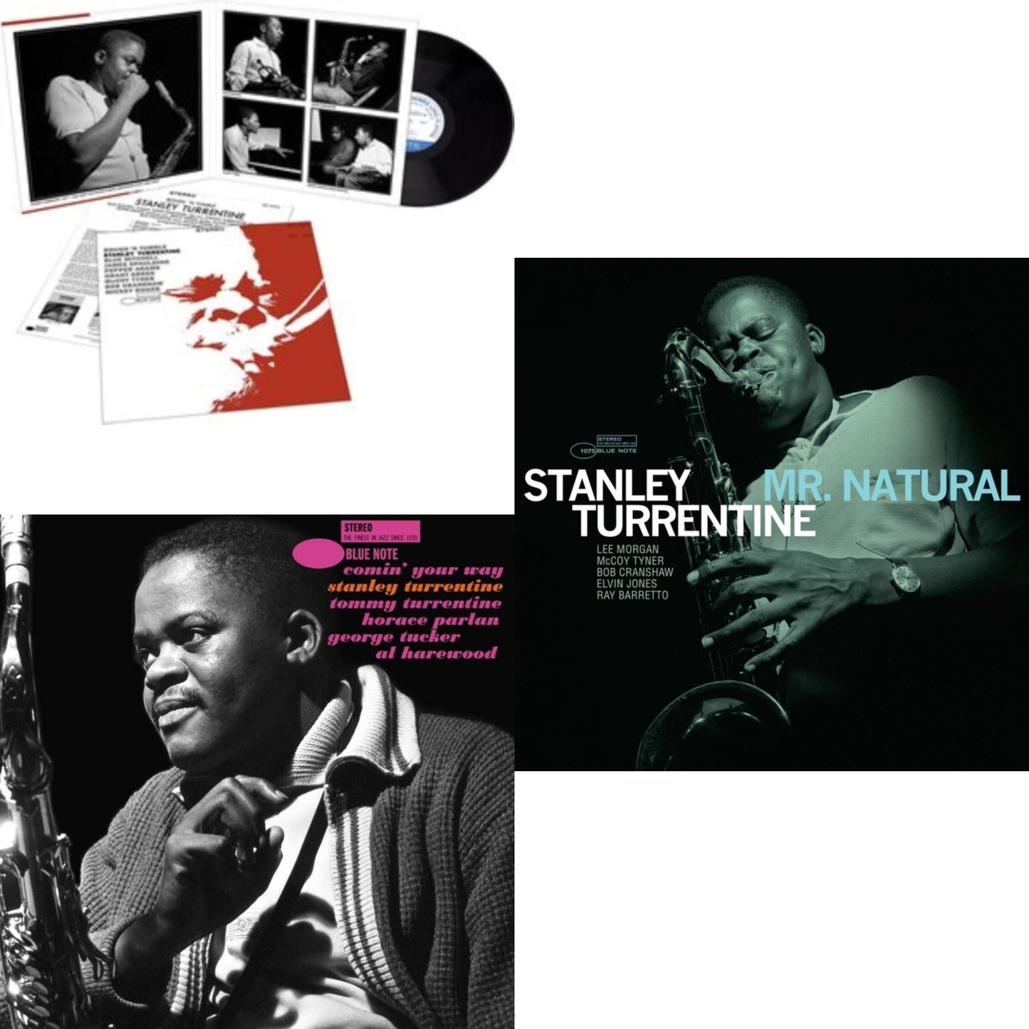 Stanley Turrentine - Rough & Tumble (Blue Note Tone Poet Series) & Mr. Natural (Blue Note Tone Poet Series) & Comin' Your Way (Blue Note Tone Poet Series) - LP Vinyl Bundle