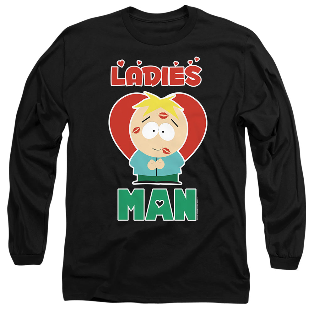 South Park Valentine'S Day Butters Ladies Man Mens Long Sleeve Shirt Black Officially Licensed