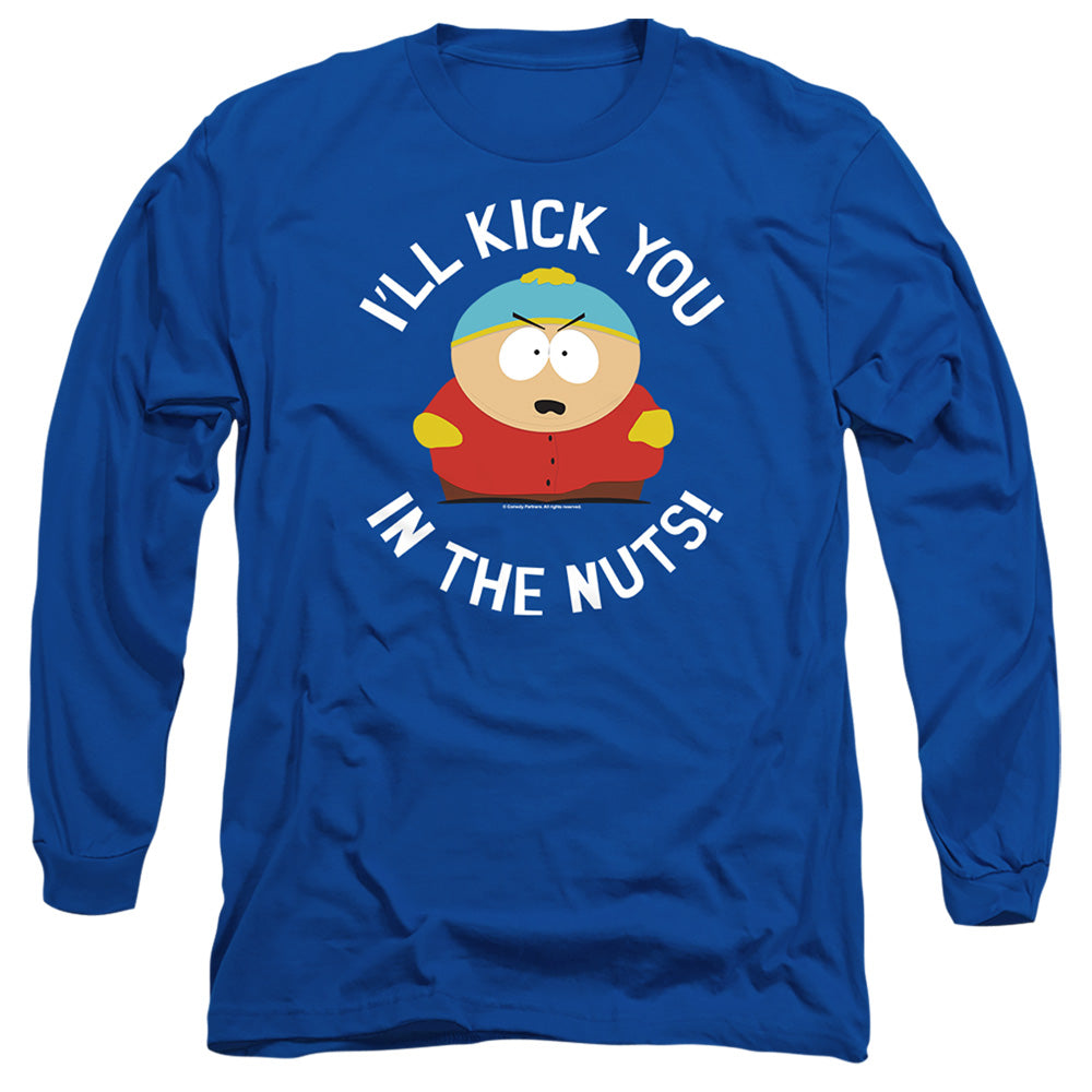 South Park Kick You In The Nuts Mens Long Sleeve Shirt Royal Officially Licensed