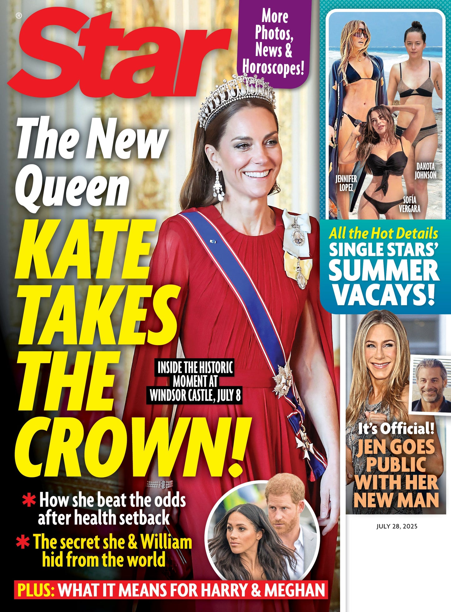 Star - 07.28.25: Kate Takes The Crown As The New Queen, Jennifer Lopez, Sofia Vergara & Dakota Johnson’s Hot Single Summer Buzz, Jennifer Aniston’s New Romance With Jim Curtis & More!