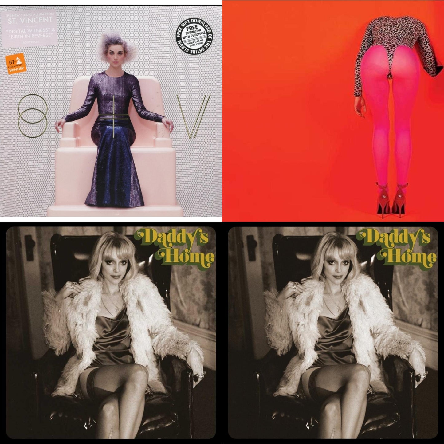 St. Vincent - St Vincent & Masseduction (Pink LP) & Daddy's Home & Daddy's Home (Warm Gray LP Vinyl)