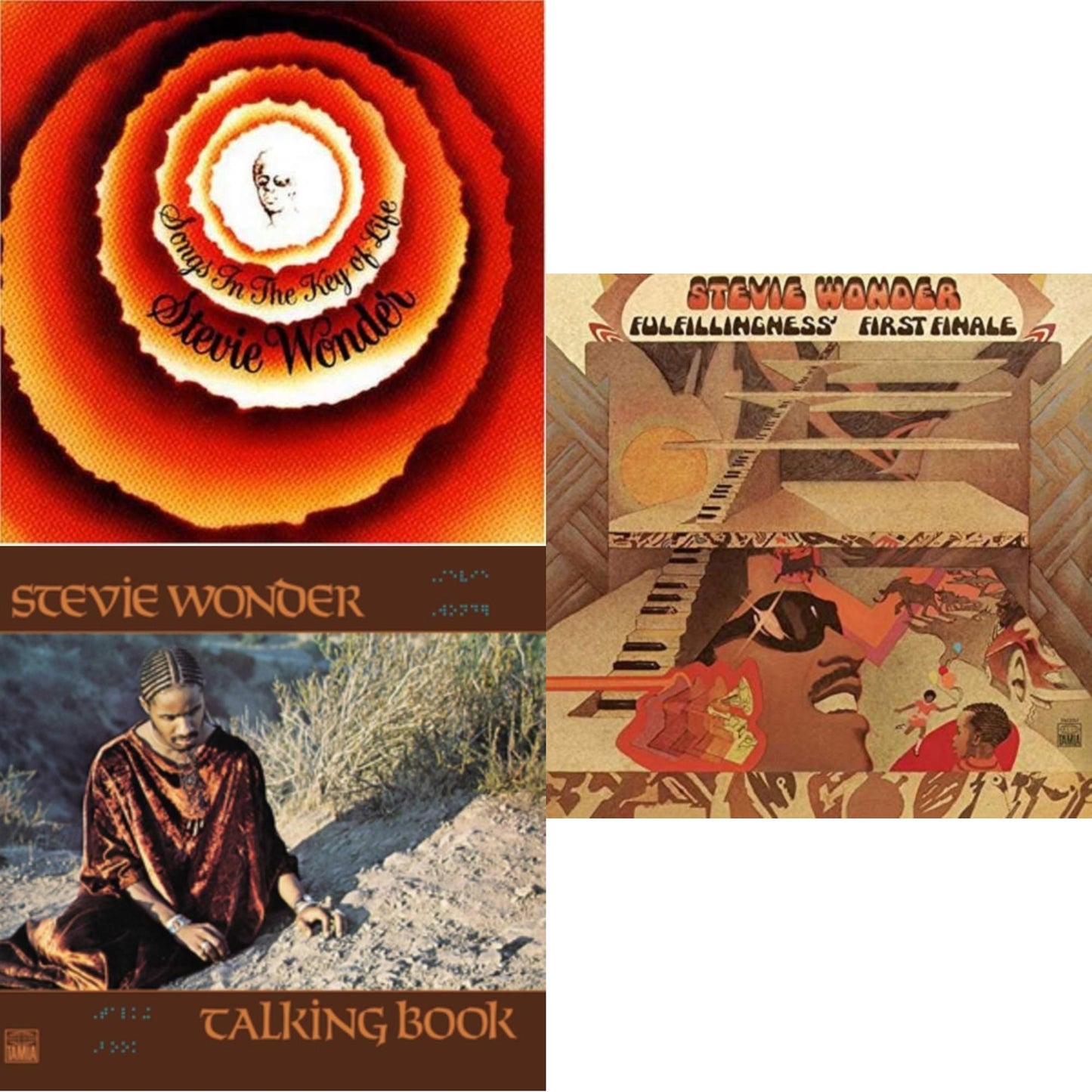 Stevie Wonder - Songs In The Key Of Life & Talking Book & Fulfillingness' First Finale - LP Vinyl Bundle