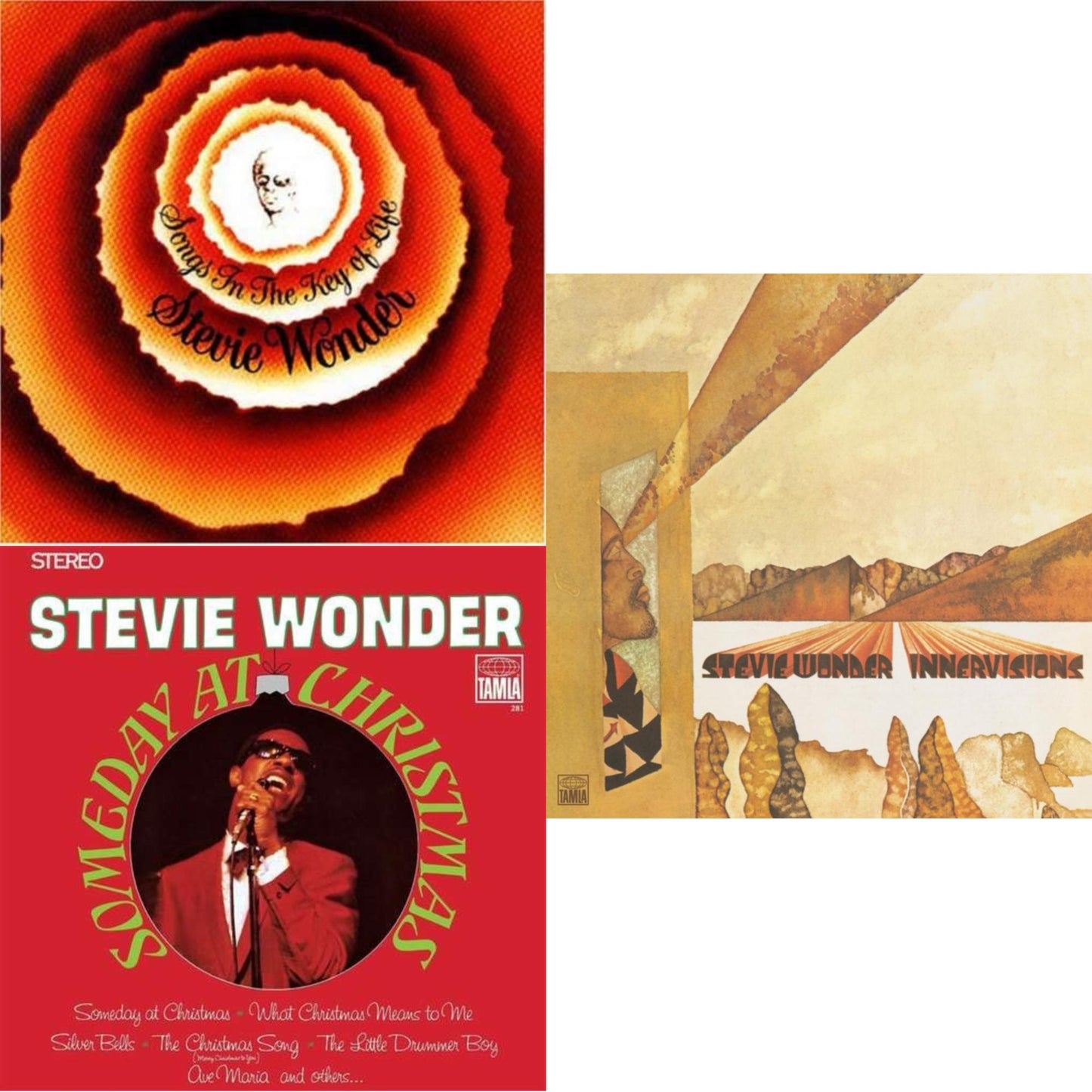 Stevie Wonder - Innervisions & Songs In The Key Of Life & Someday At Christmas - LP Vinyl Bundle