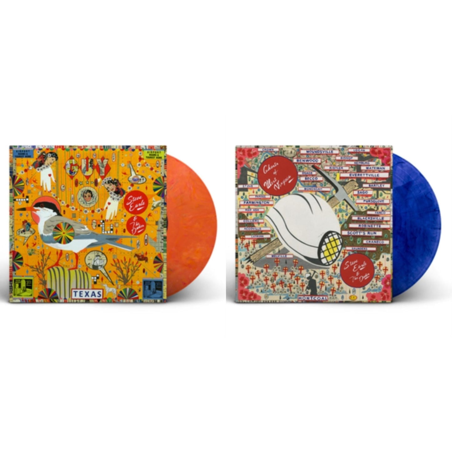 Steve & The Dukes Earle - Guy (2LP/Orange & Red Swirl Vinyl) & Ghosts Of West Virginia (Blue & Black Swirl Color LP Vinyl)