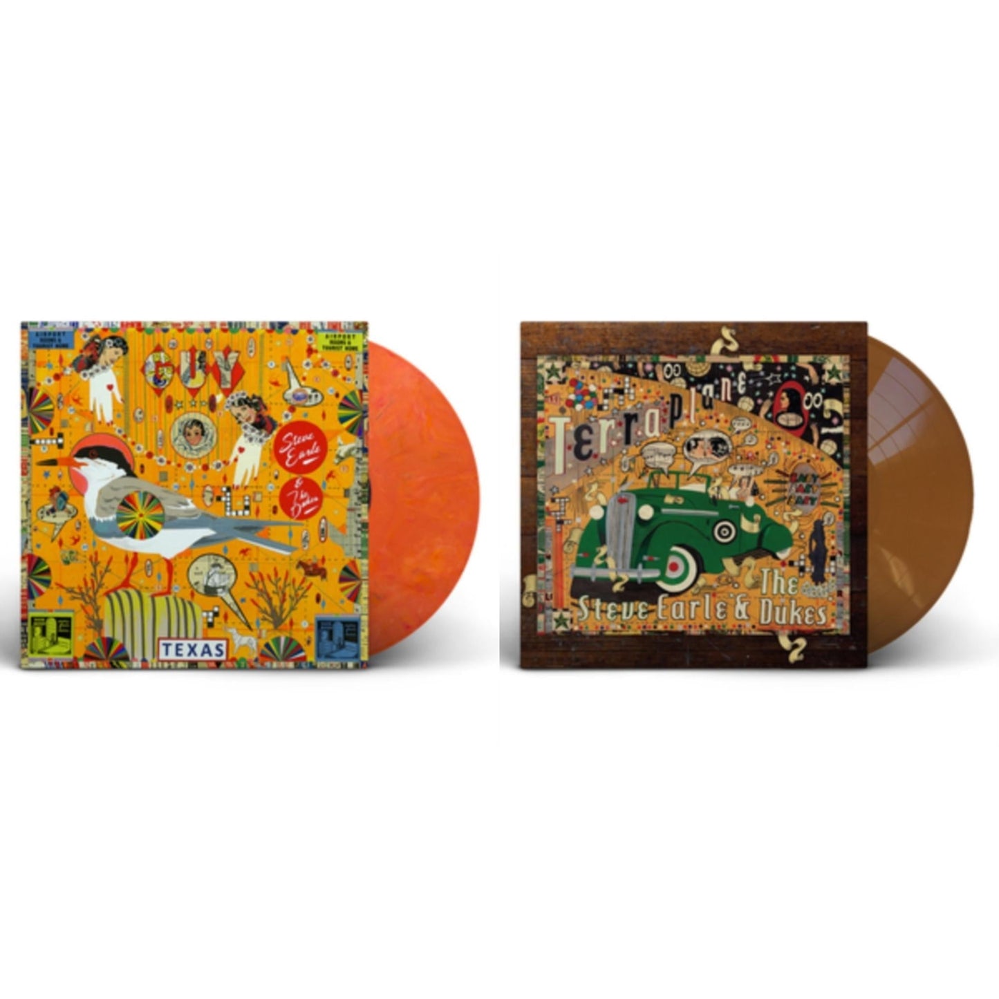 Steve & The Dukes Earle - Guy (2LP/Orange & Red Swirl Vinyl) & Terraplane (Transparent Gold LP Vinyl)