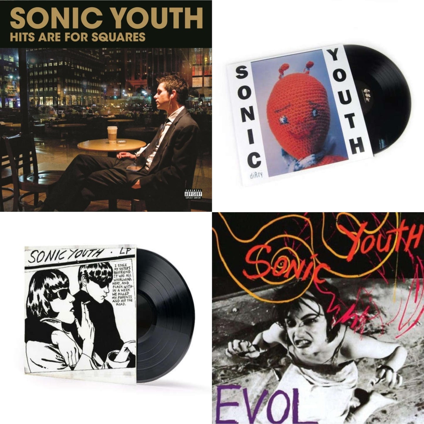 Sonic Youth - Hits Are For Squares (2LP) & Dirty & Goo & Evol