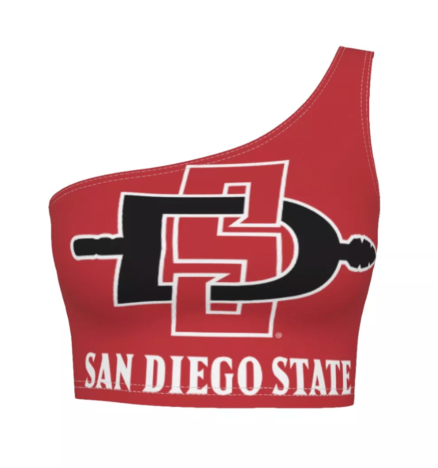 San Diego State Red Womens One Shoulder Tank Top Officially Licensed