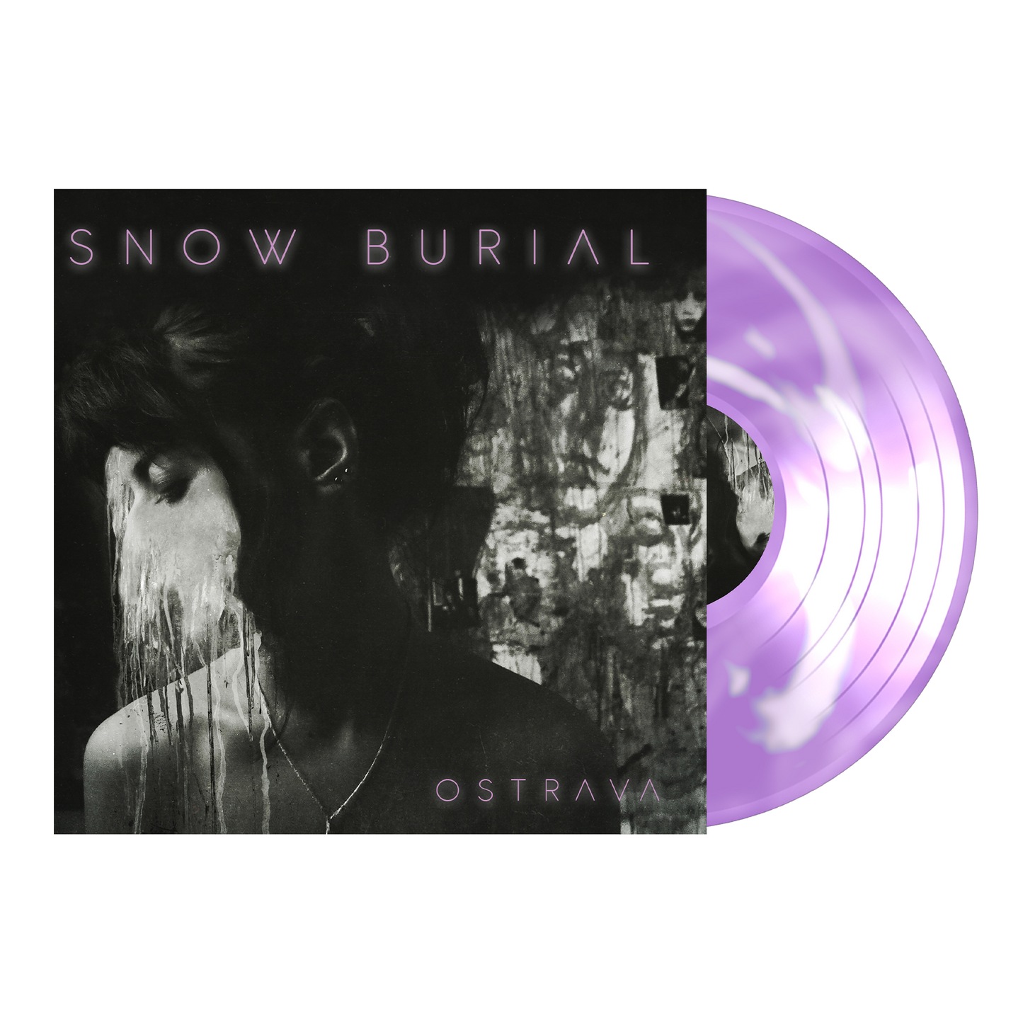 Snow Burial - Ostrava - Light Purple w/ White Swirl Vinyl Record