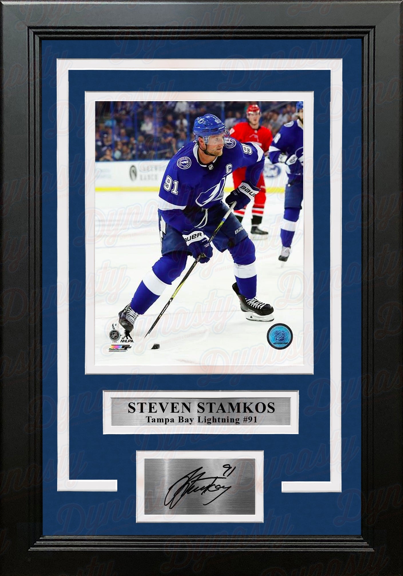 Steven Stamkos in Action Tampa Bay Lightning 8" x 10" Framed Hockey Photo with Engraved Autograph